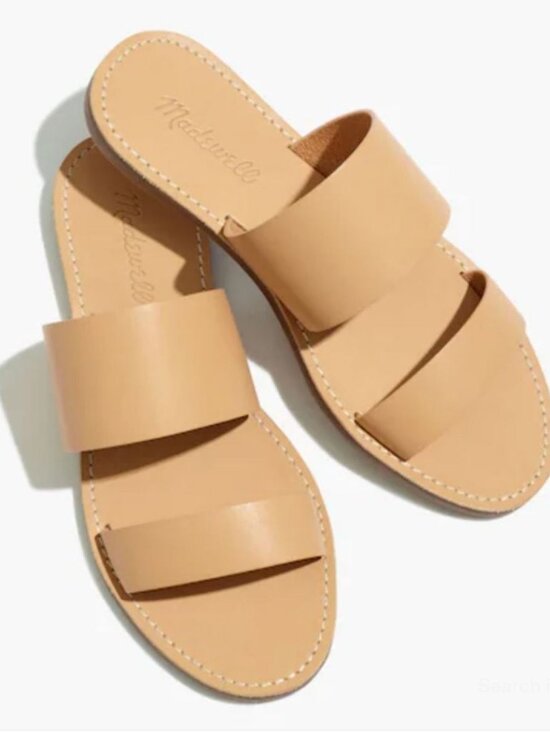 Madewell Boardwalk Two Strap Sandal Desert Camel 6.5